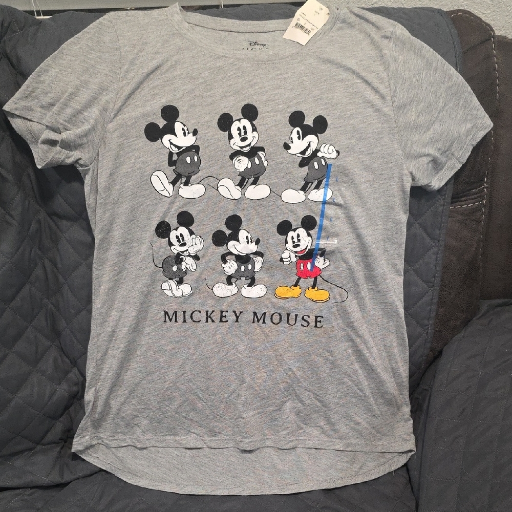 Disney Gray Mickey Mouse Graphic Short Sleeve Tee
